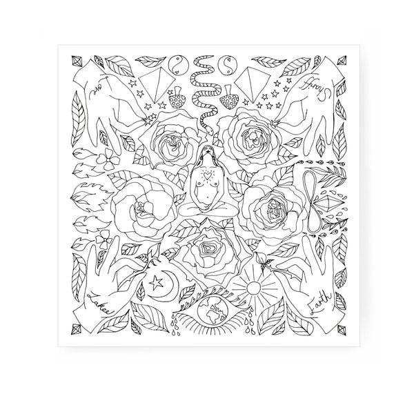 EARTH  –  "The 5 Spiritual Elements" COLOUR ME IN