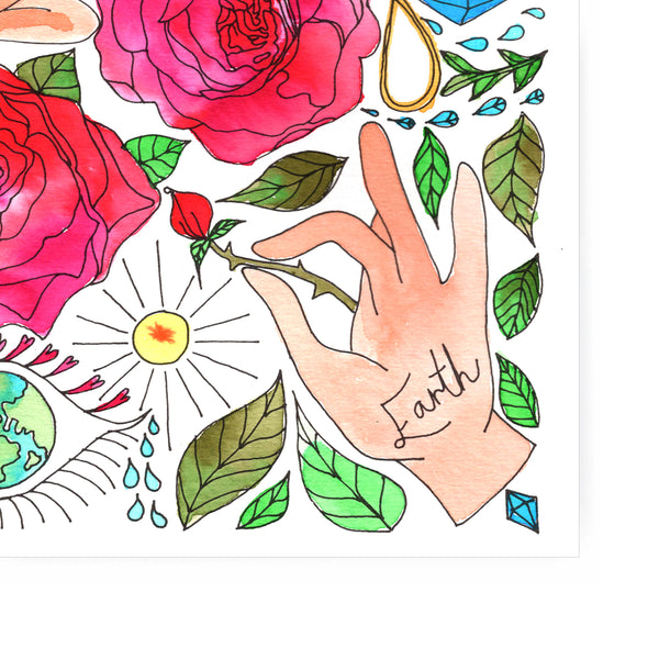 EARTH  –  "The 5 Spiritual Elements" COLOUR ME IN