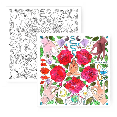 EARTH  –  "The 5 Spiritual Elements" COLOUR ME IN