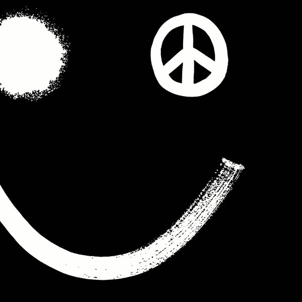 "Smiley Peace – White On Black" Digital Print
